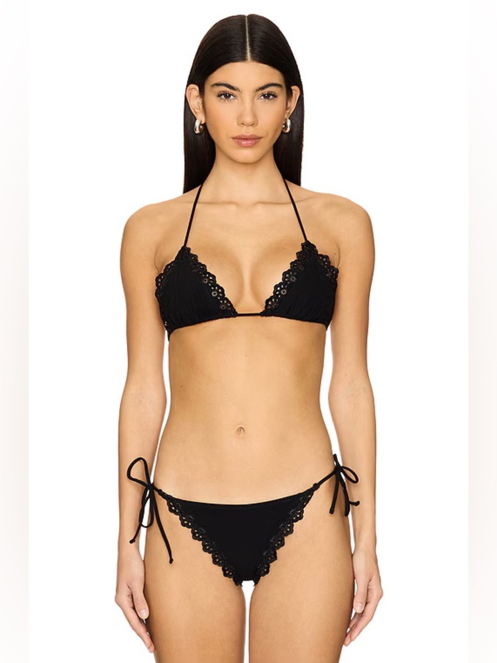 Ulla Johnson Cecelia Scalloped Bikini Bottoms (Noir)